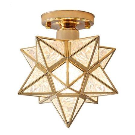 Loftlampe femtakket stjerne loftlampe hallway korridor balkon lille lampe jern kunst - dwdz guld B