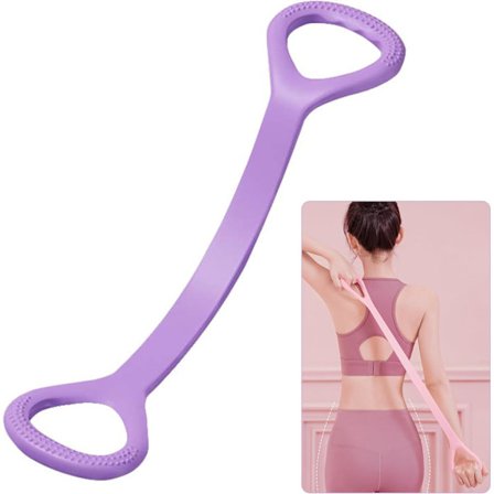 Modstandsbånd, Figur 8 Trækker til Hjemmetræning, Elastisk Fitnessbælte til Skulder- og Rygstræk, Latex Spændingsreb til Kvinder