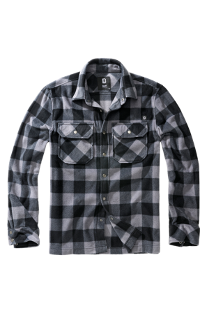 Langarmshirt Brandit Jeff Fleece Schwarz/Grau M