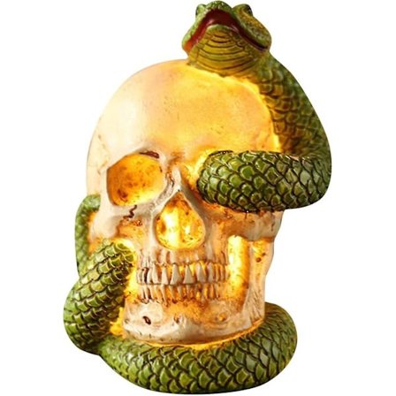 Slange i et kranieornament Halloween harpiks ornament dekoration