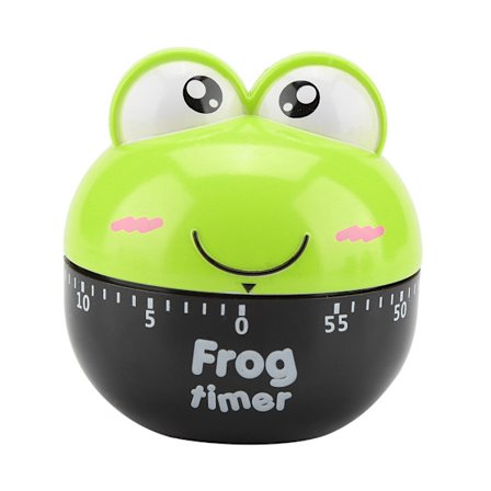 Piirretty eläimen muotoinen keittiöajastin mekaaniset laskurit kello ruoanlaittoa varten ajoitustyökalu (vihreä)