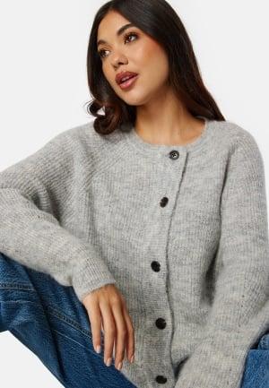 SELECTED FEMME Slflulu LS knit short cardigan Light Grey Melange M Light Grey Melange Gensere Dam