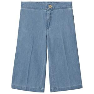 Kids - Gucci Blue Chambray Trousers with Web Detail 12 years - Bottoms - 12 years - Blue