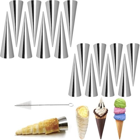 16 stk. - Croissantforme - Flødeisforme - Isvaffelforme - Hornforme - Bageværktøj