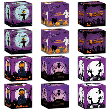 12 st Halloween dekoration rekvisita godis snacks förpackning tredimensionell papperslåda
