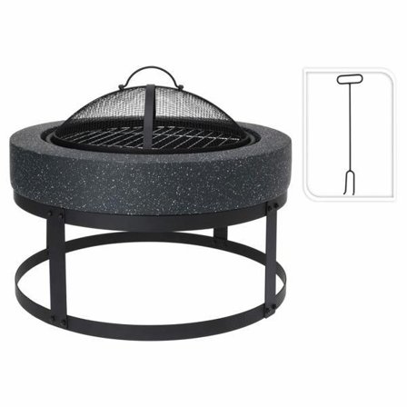 ProGarden Eldstad med grill rund 50,5x50,5x37 cm svart