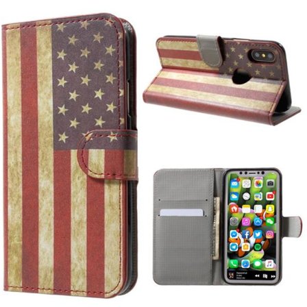 Plånboksfodral iPhone X / iPhone Xs - Flagga USA
