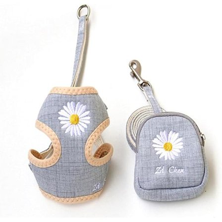 Rep Katt koppel Hundsele Katt Hund Solrosbroderad bröstrem Husdjursryggsäck Sele Traction Rep Dog Supplies