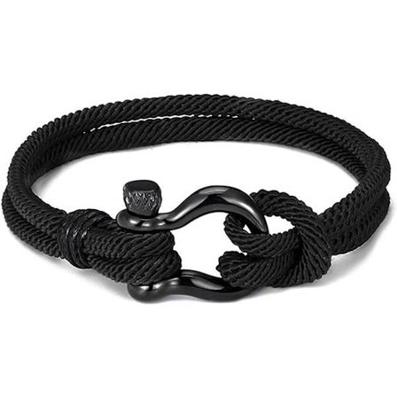 Flettet tau nautisk armbånd - Sjømannsarmbånd med ankersjakkel - Flettet sjømannsarmbånd for menn og kvinner - Håndlaget i