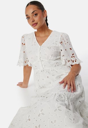 YAS - kanikka 2/4 Midi Dress - Star White - Kläder - - Bubbleroom
