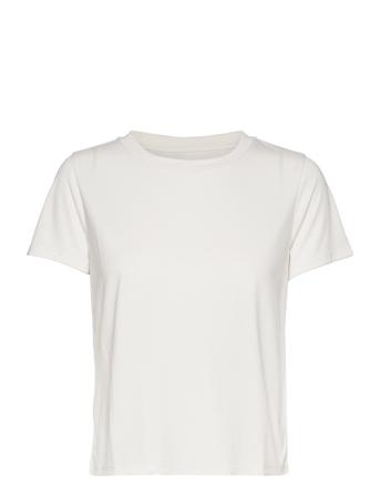 Basic Tee T-shirts & Tops Short-sleeved Creme Moonchild Yoga Wear*Betinget Tilbud