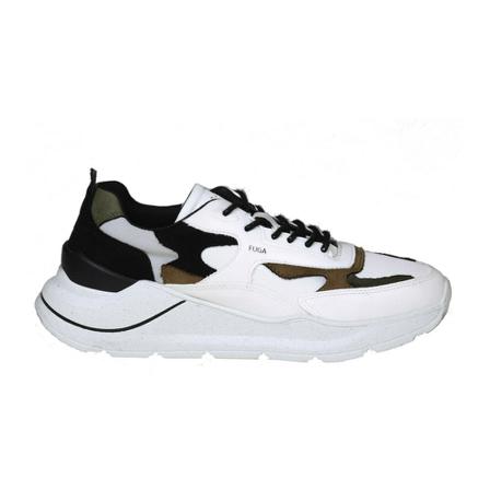 D.a.t.e. fuga sneakers in leather and white fabric , Wit , Heren , Maat: 40 EU
