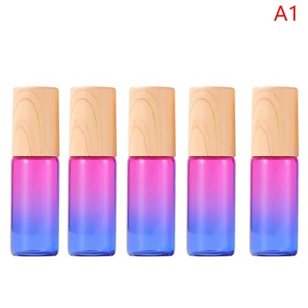 5 kpl Paksu lasi Roll-on pullot 5ml Liukuvärjätty tyhjä pullo Rullapallo Öljypullo Matkasetti