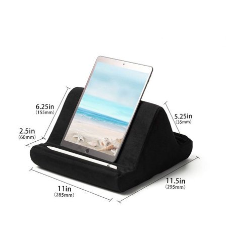 Tabletin tyynyteline, pehmeä tyynyalusta sylille - Tabletin pidike sänkyyn 6 katselukulmalla, 4-13" musta