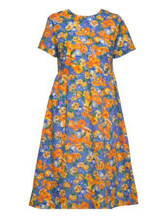 Objnicola S/S Dress 121 Knälång Klänning Multi/mönstrad Object