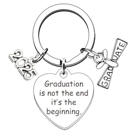 Rustfrit stål 2025 dimissionsnøglering, graverede nøgleringe, dimissionsnøgleholder, gave til studerende, der er dimitteret fra college