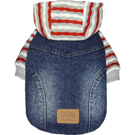 Jeansjacka med Hoodie Hundkläder för hunden