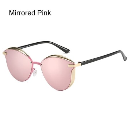 Överdimensionerade solglasögon Cateye solglasögon SPEGEL ROSA SPEGEL