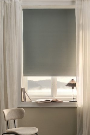 Jotex - Mørkleggende Rullgardin Linmiks Blå - ELIA - Kjøp Lingardiner hos Jotex