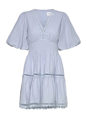 Elvira V-Neck Mini Dress Blue Malina