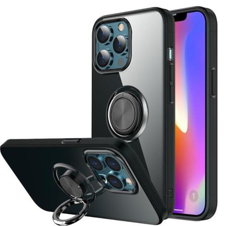 Iphone 14 Pro Skal Tpu Ring Kickstand - Svart