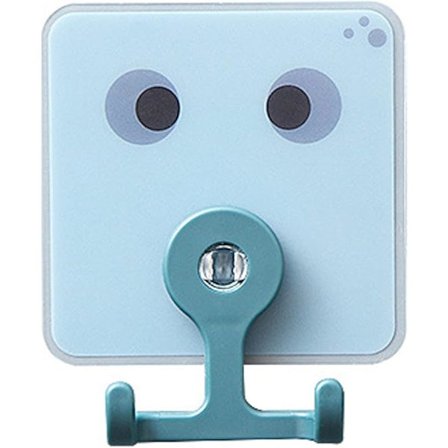 Sød Holder Stærk Holder Vægbeslag Krog Sømløs klistermærke Hjem Køkken Badeværelse Tilslutning Vertikale nøglehængere til væg (blå, en one size)