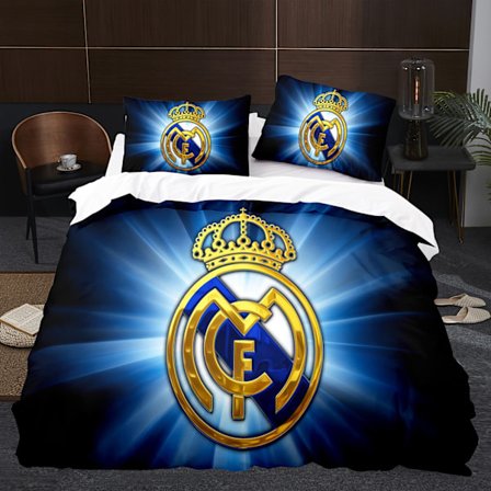 Real Madrid Klub Emblem enkel bomullsöverdrag och örngottsset