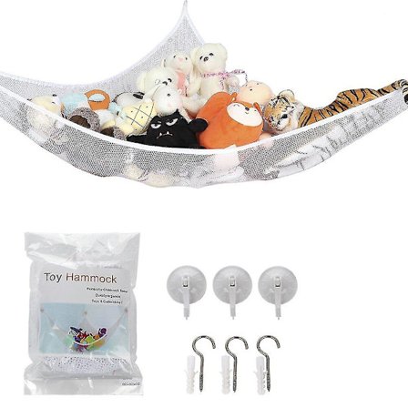 Strækbar legetøjs-hængekøjsnet til bløde bamser, stort hjørne-legetøjsarrangør til børneværelset - SNNGV