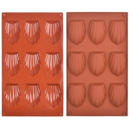 2 stk Madeleine-form, silikon, 9-hulls Madeleine-bakingsform, non-stick Madele