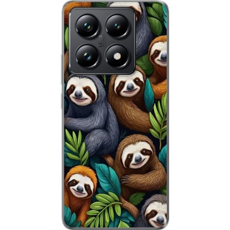 Kompatibelt Mobilskal till Xiaomi 14T Sengångarstil – avslappnat motiv med söt sengångare