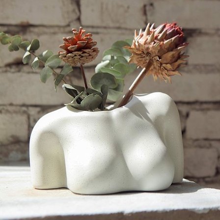 Kvinnelig rotkropp vase, menneskelige kvinnelige blomsterpotter med dreneringshull, mod design boho form aksentstykker