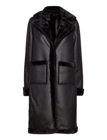 Vimelba Faux Sherling Coat Outerwear Coats Winter Coats Svart Vila