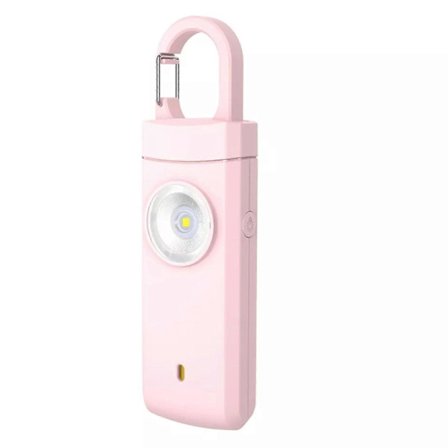 Sikkerhedsalarm til kvinder fra WomenLoud Siren Bird Sound, Stroboskoplys & Nøglering - Pink