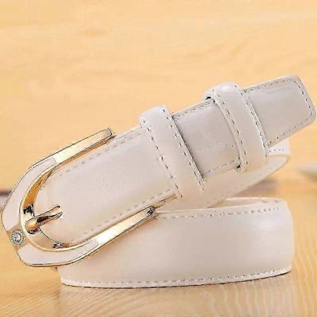 Naisten nahkainen vyö soljella, muodikas naisten 3.0 kapea housuvyö, makeisväri - Yvan