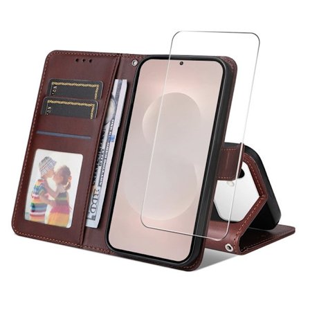 ENKAY Samsung Galaxy S26 Ultra Plånboksfodral Konstläder Ställ - Brun