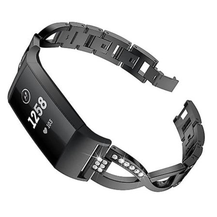X-muotoinen timantilla nastoitettu watch Fitbit Charge 3:lle