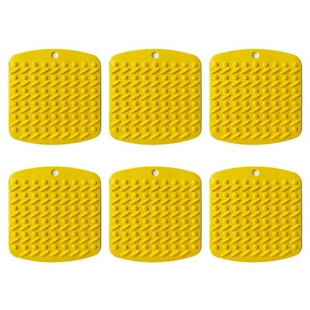 Sæt med 6 varmebestandige silikone bordskånere til varme retter og gryderetter.