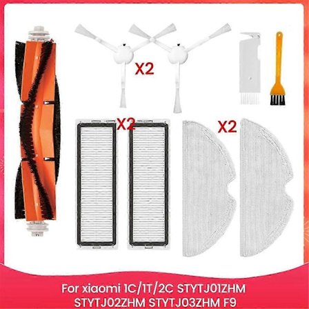 For Xiaomi 1C/1T/2C STYTJ01ZHM STYTJ02ZHM STYTJ03ZHM F9 Reservedeler Hovedsidebørste Filter Mopp Utgave 0716