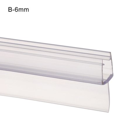 B-6mm bærbar dusjdør/vindusforseglingslist, transparent anti-kollisjons PVC-materiale, vanntett.