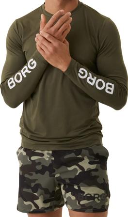 Björn Borg Men's Borg Long Sleeve T-Shirt Men long-sleeved training tops Green M