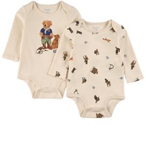 Kids - Ralph Lauren 2-Pack Cream Multi Baby Bodies 9 Months - All in ones - 9 months - Cream