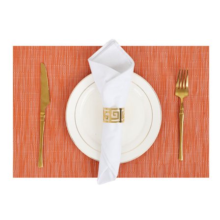 Orange Bordstabletter Set om 4 - Lätt att Rengöra Tvättbara Vinyl Bordstabletter Värmebeständiga Halkfria Bordstabletter för Köksbord - P