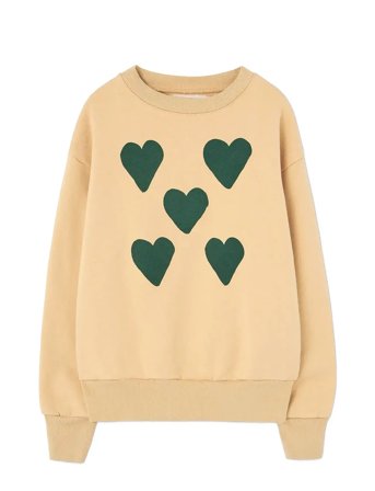 THE ANIMALS OBSERVATORY Hearts Soft Brown Bear Sweatshirt - Beige - 4 Y
