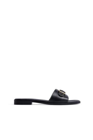 NA-KD Leather Buckle Slippers - Chaussures en cuir - Noir - EU 38