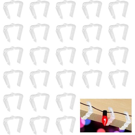 30 stk - Julelys klips - Lysklips - Plastklips - Lys kroker - Party lys klips