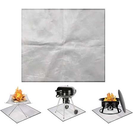 Matte for bålpanne for vedbrenner 100x100cm, piknik grill varmeisolasjonspute, flammehemmende og høy temperaturbestandig silikonbelagt fiber
