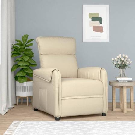 Vidaxl Reclinerfåtölj Gräddvit Tyg Kräm