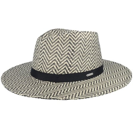 Brixton - Beige straw Cappello - Carolina Packable Black/Natural Straw Hat @ Hatstore