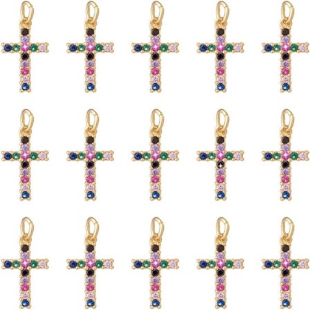 Stone Charms Charms Golden Nyckelringar CZ Stone Dingle Charms