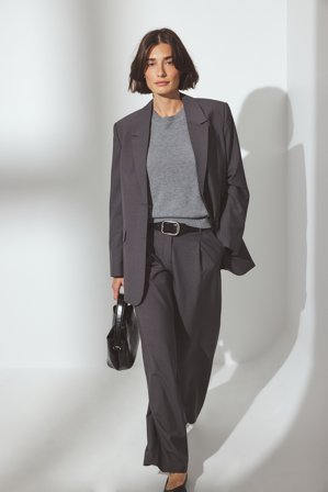 NA-KD Melange-Hose mit mittlerer Taille - Business Hosen - Grau - EU 32